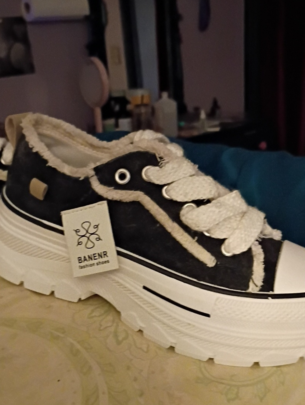 Women's Warm Platform Banenr Sneakers Sz7